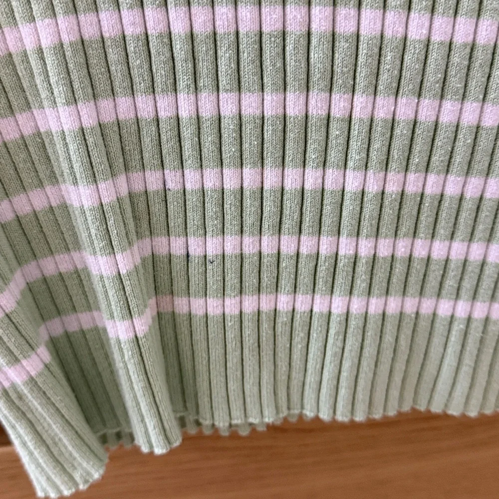 H&M Kids Mint and White Striped Tee